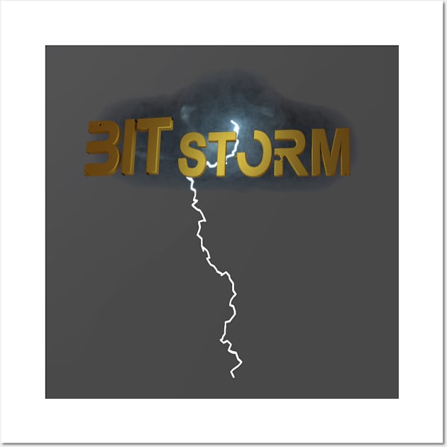 Bit Storm Logo with Clouds Wall Art by bslinger